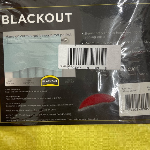 Eclipse Kids microfiber Blackout Window one rod pocket Valance 42×84” 102-213cm - Picture 3 of 3